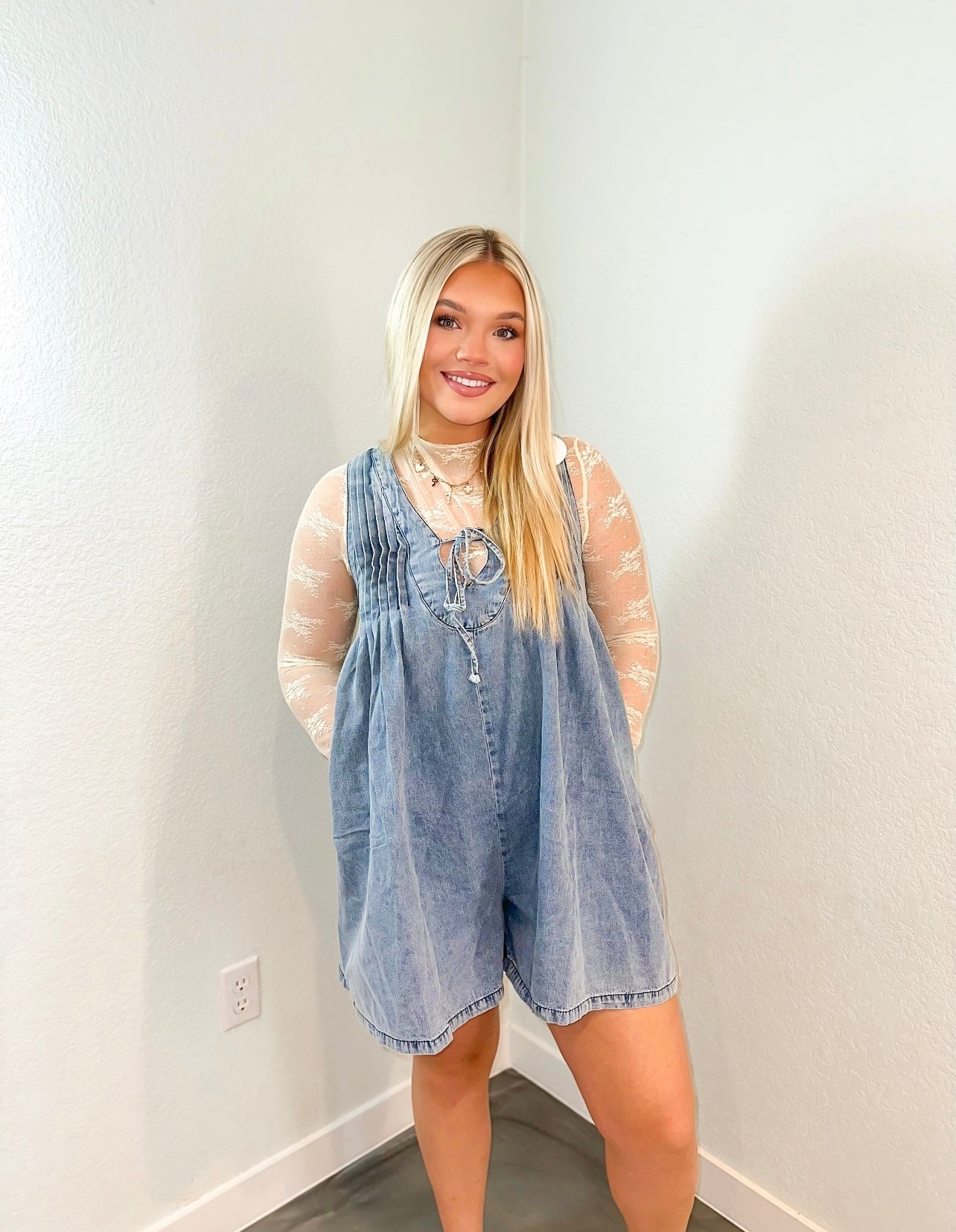 My Way Denim Romper 🪩